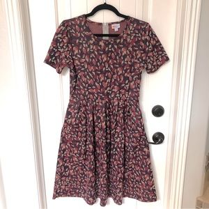 Lularoe leaf floral knee length dress